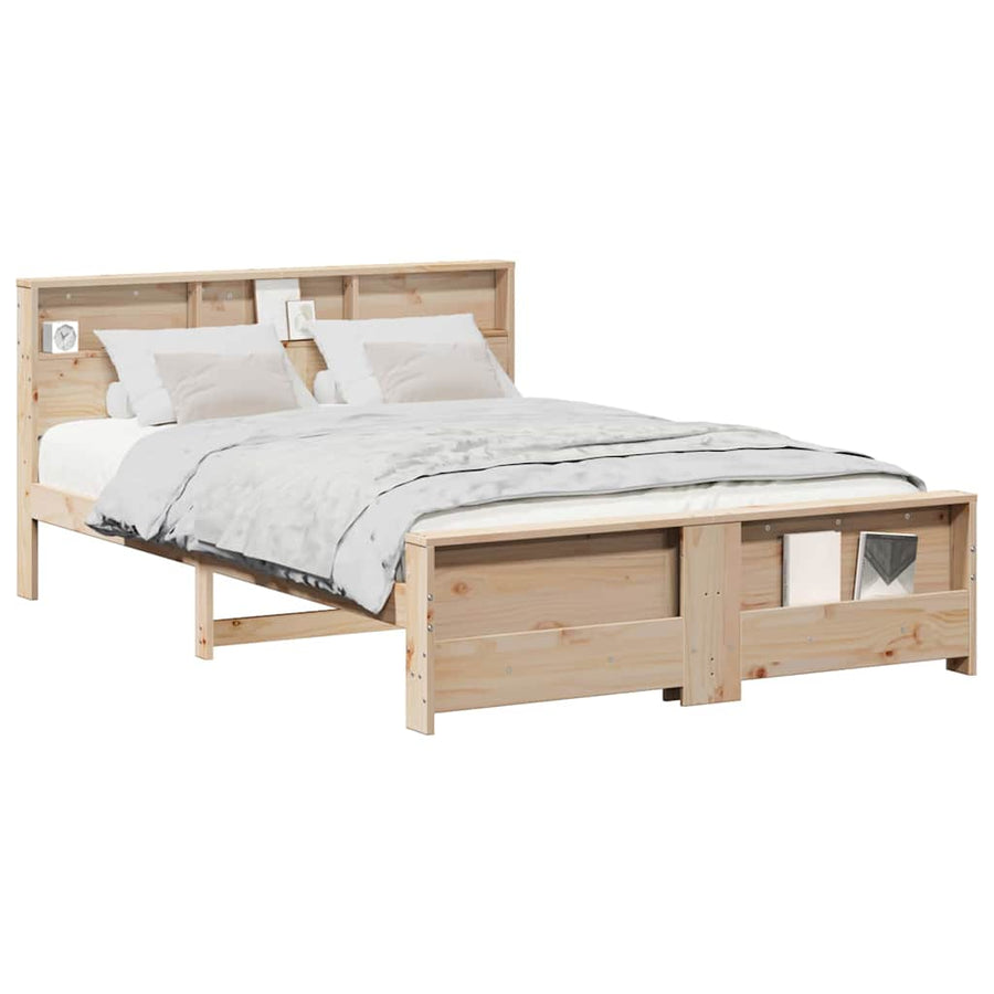 Bedframe met hoofdeinde Bruin 160 x 200 cm Massief grenenhout