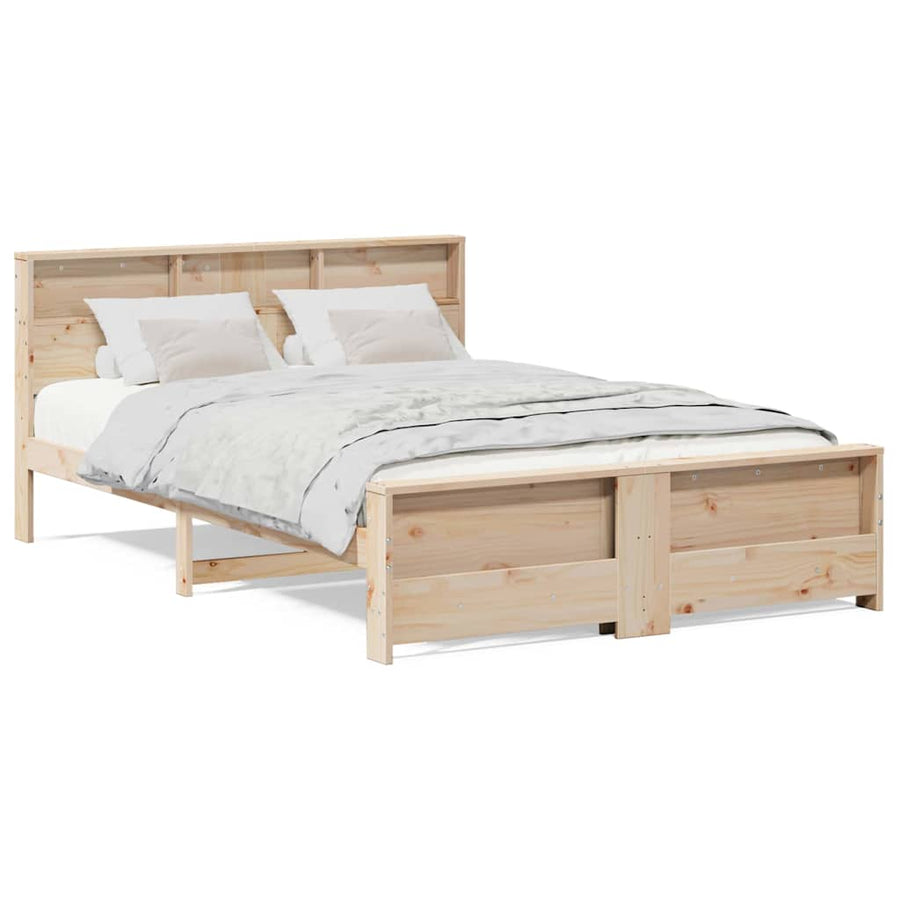 Bedframe met hoofdeinde Bruin 160 x 200 cm Massief grenenhout