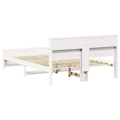 Bedframe met hoofdeinde Wit 160 x 200 cm Massief grenenhout