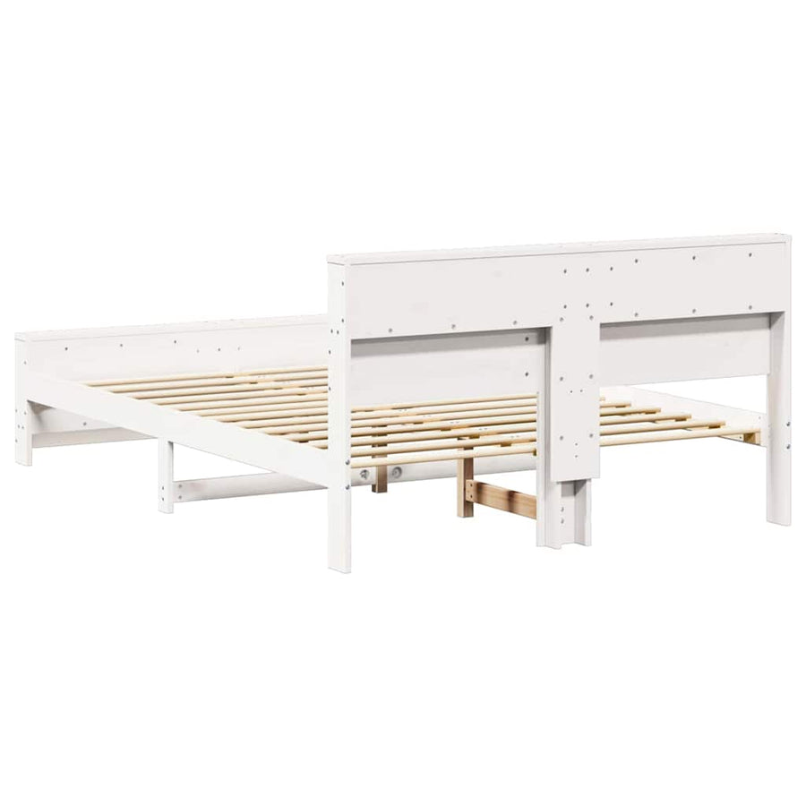 Bedframe met hoofdeinde Wit 160 x 200 cm Massief grenenhout