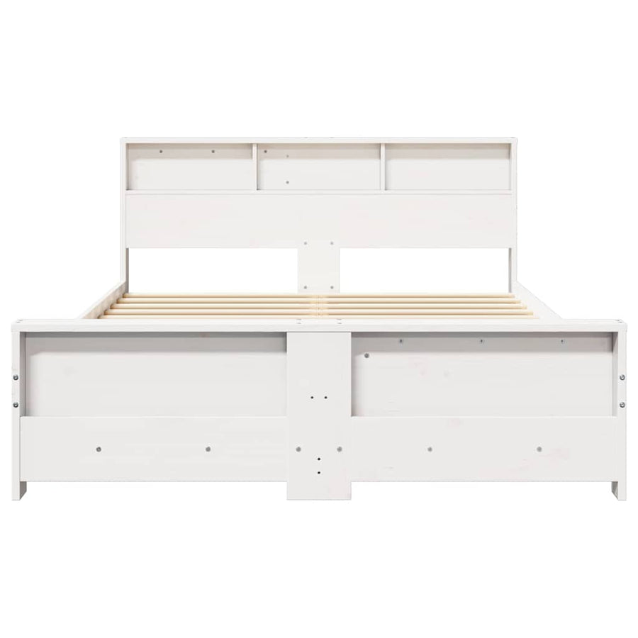 Bedframe met hoofdeinde Wit 160 x 200 cm Massief grenenhout