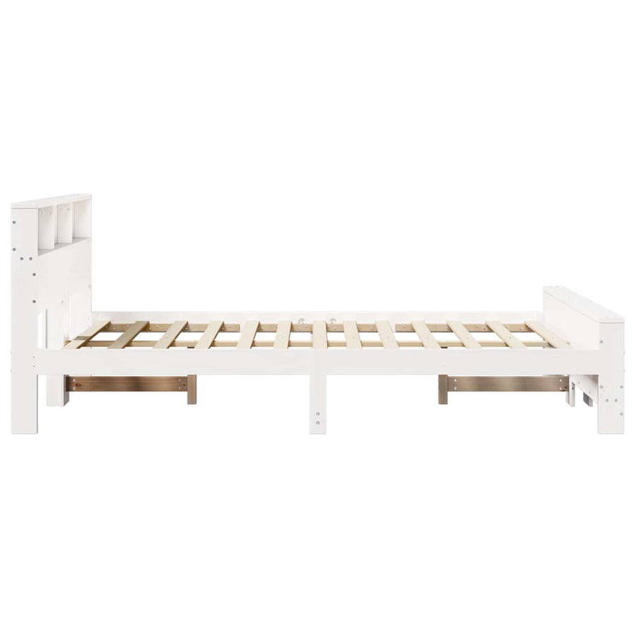 Bedframe met hoofdeinde Wit 160 x 200 cm Massief grenenhout