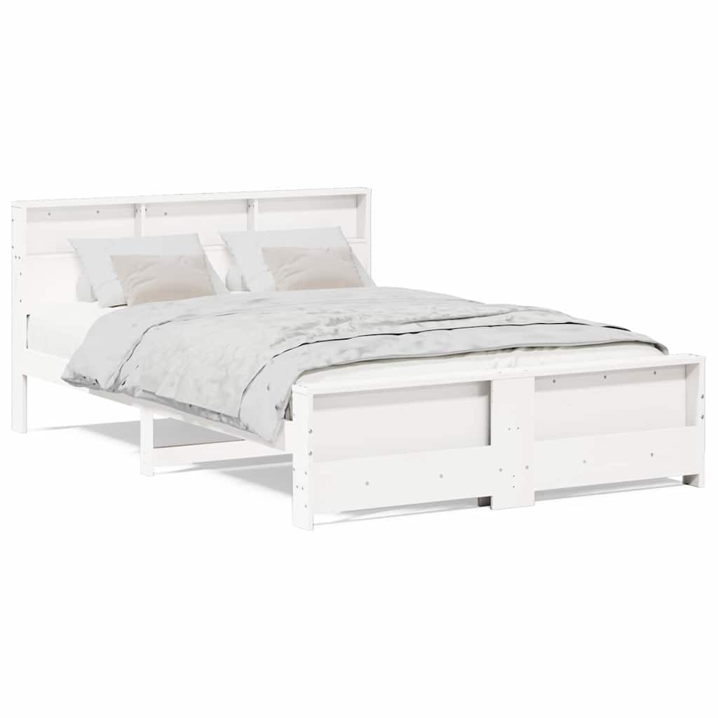 Bedframe met hoofdeinde Wit 160 x 200 cm Massief grenenhout
