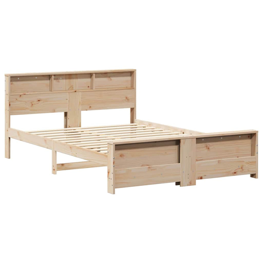 Bedframe met hoofdeinde Bruin 150 x 200 cm Massief grenenhout