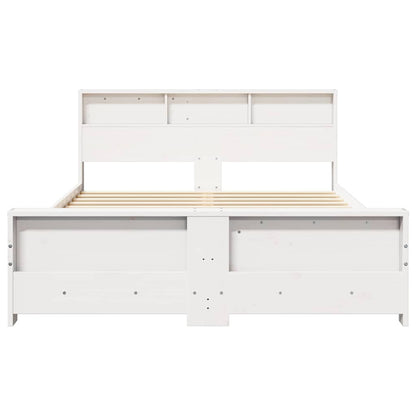 Bedframe met hoofdeinde Wit 150 x 200 cm Massief grenenhout