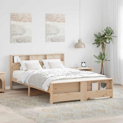 Bedframe met hoofdeinde Bruin 140 x 200 cm Massief grenenhout