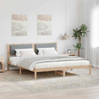 Bed Frame Light Gray 200 x 200 cm Solid Pine Wood