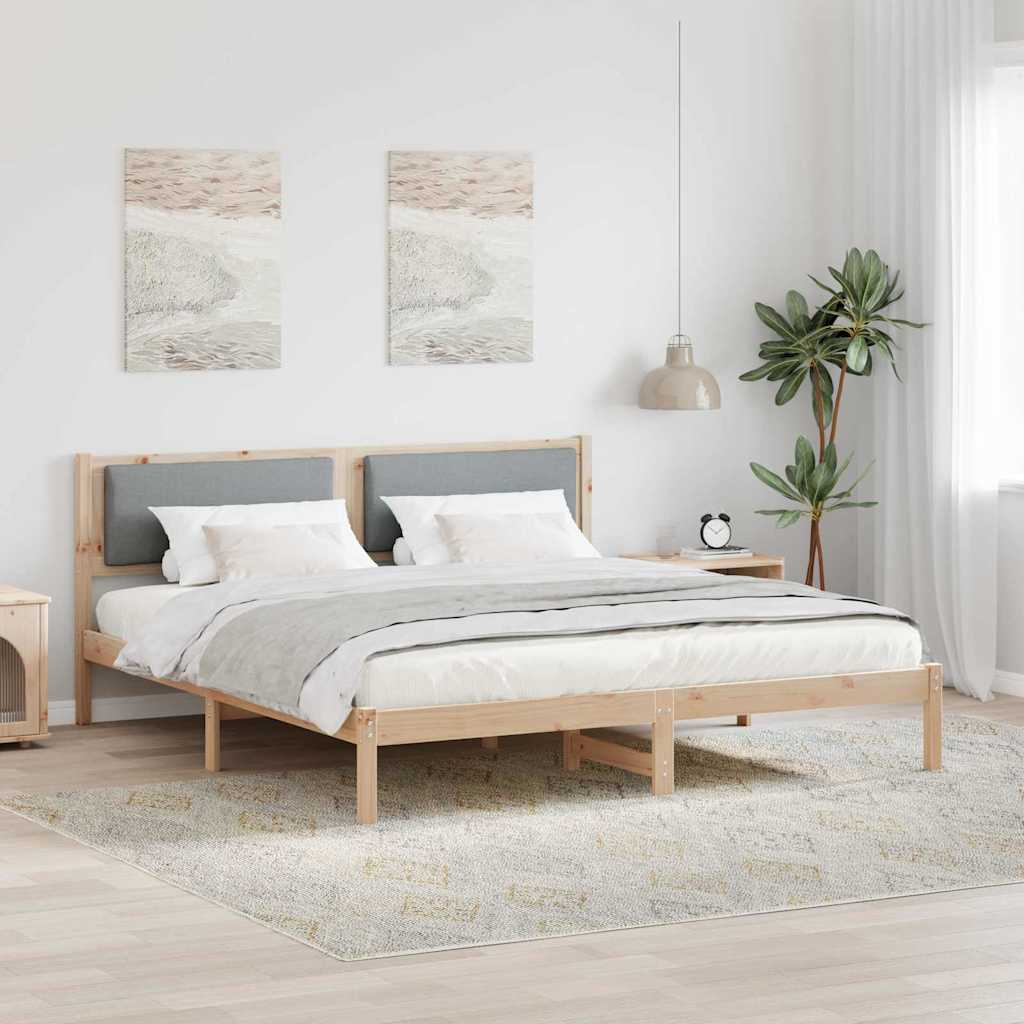 Bedframe Lichtgrijs 200 x 200 cm Massief grenenhout