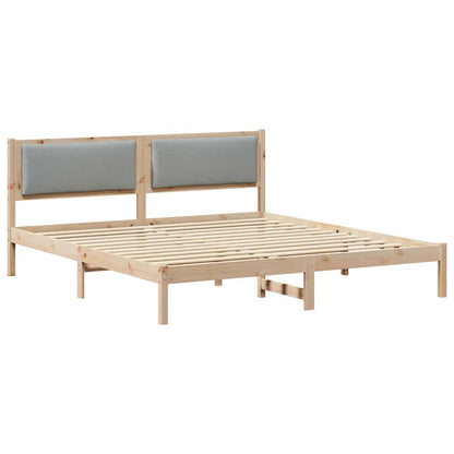 Bedframe Lichtgrijs 200 x 200 cm Massief grenenhout