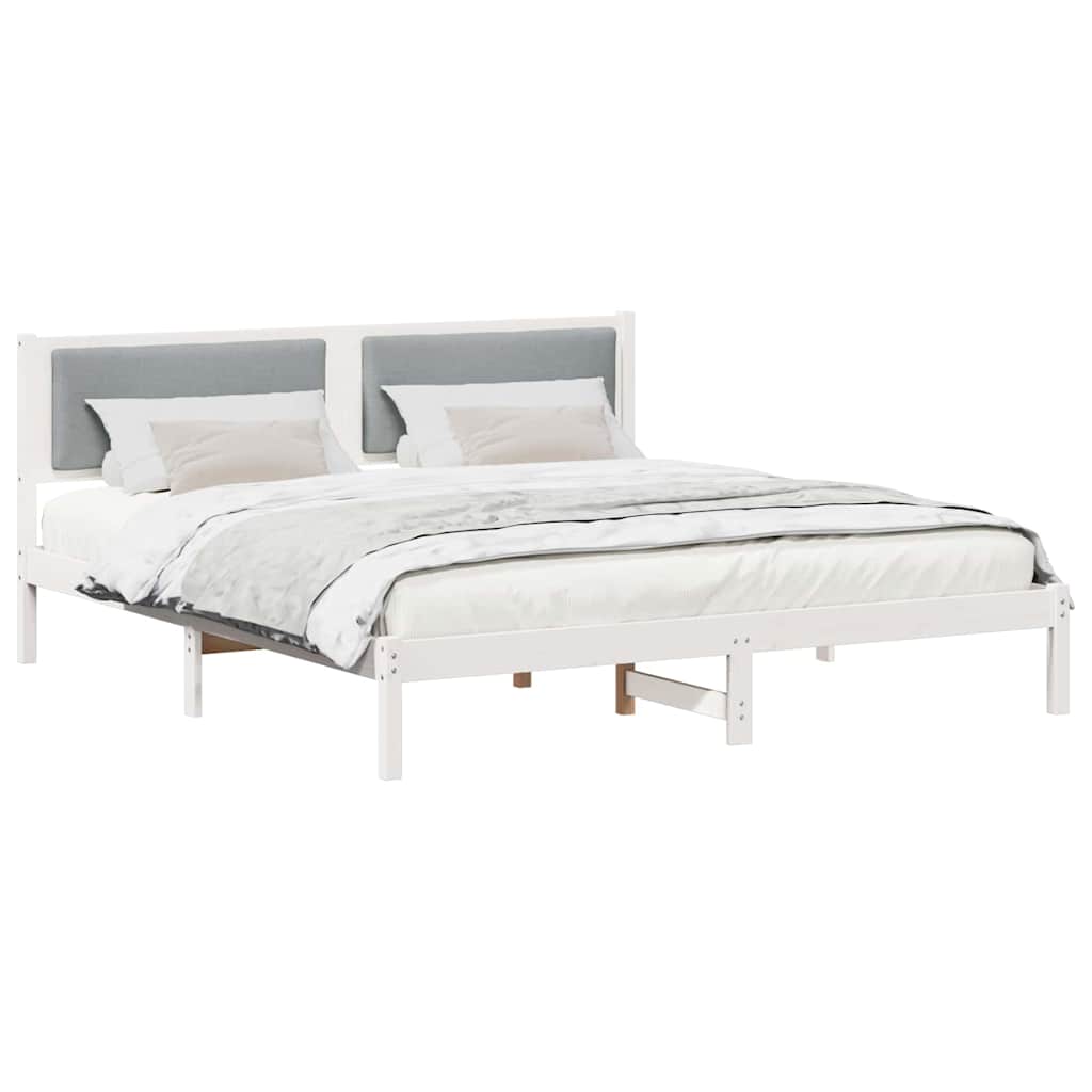 Bedframe Lichtgrijs 200 x 200 cm Massief grenenhout
