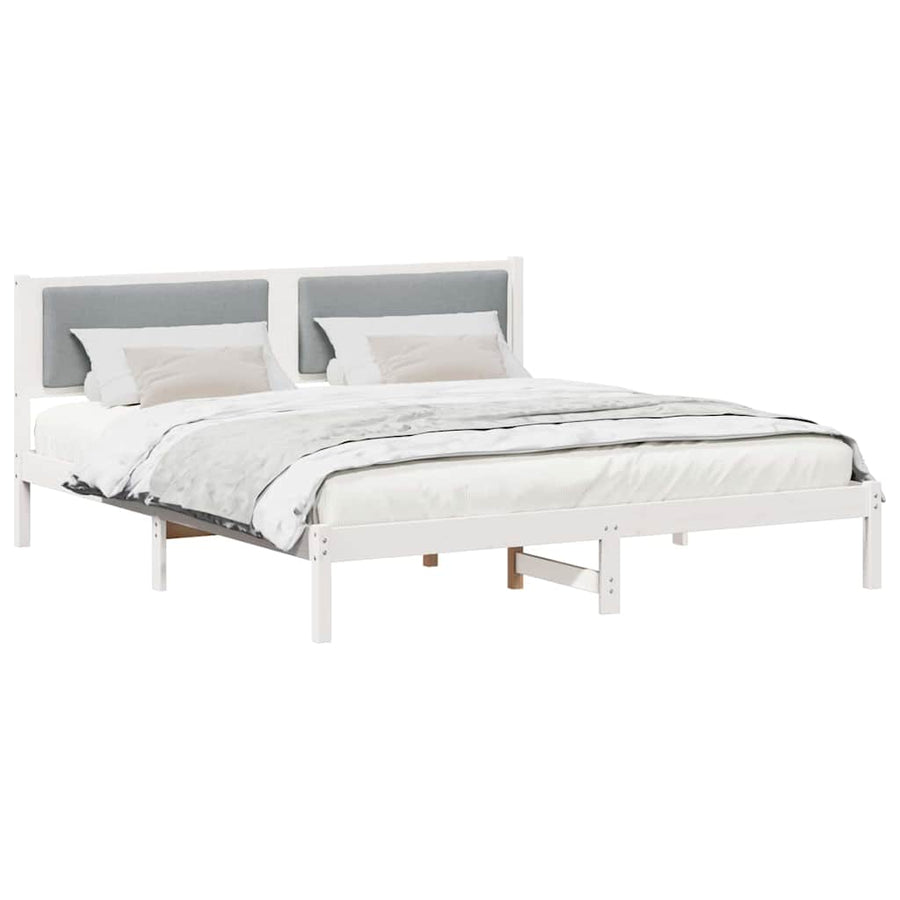 Bedframe Lichtgrijs 200 x 200 cm Massief grenenhout