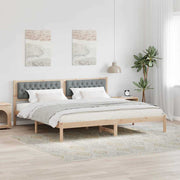 Bedframe 200x200 cm lichtgrijs massief grenenhout
