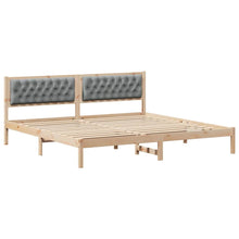 Bedframe met hoofdeinde Lichtgrijs 200 x 200 cm Stof