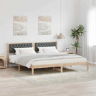 Bed frame Dark grey 200 x 200 cm Solid pine wood