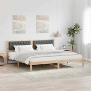 Bedframe 200x200 cm massief grenenhout donkergrijs