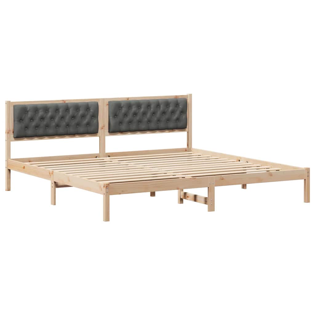 Bedframe met hoofdeinde Donkergrijs 200 x 200 cm Stof