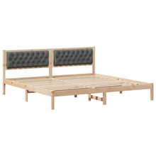 Bedframe met hoofdeinde Donkergrijs 200 x 200 cm Stof