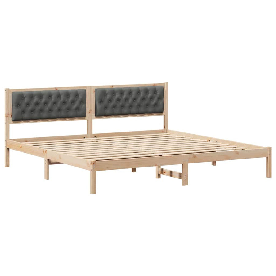 Bedframe met hoofdeinde Donkergrijs 200 x 200 cm Stof