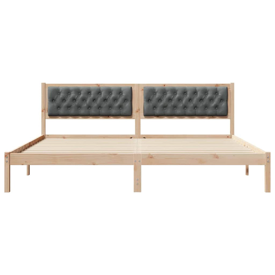 Bedframe met hoofdeinde Donkergrijs 200 x 200 cm Stof