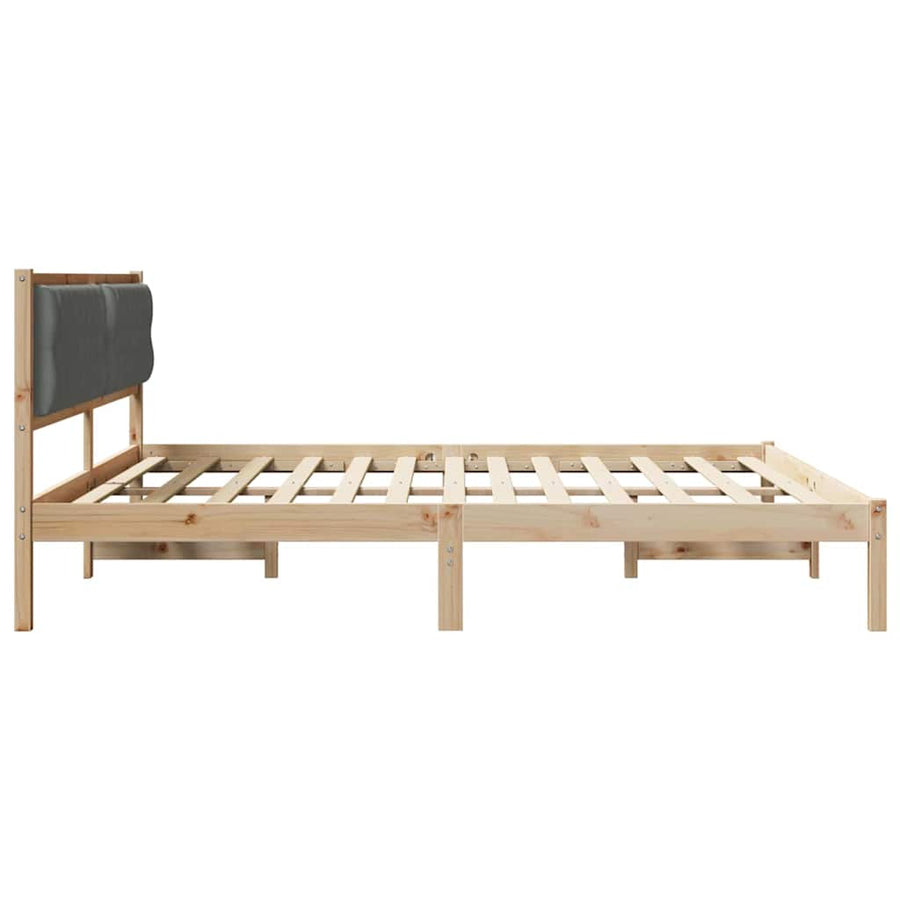 Bedframe met hoofdeinde Donkergrijs 200 x 200 cm Stof