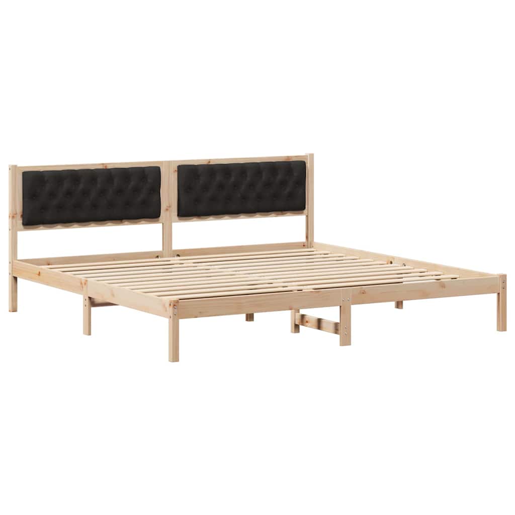 Bedframe met hoofdeinde Zwart 200 x 200 cm Stof