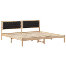 Bedframe met hoofdeinde Zwart 200 x 200 cm Stof