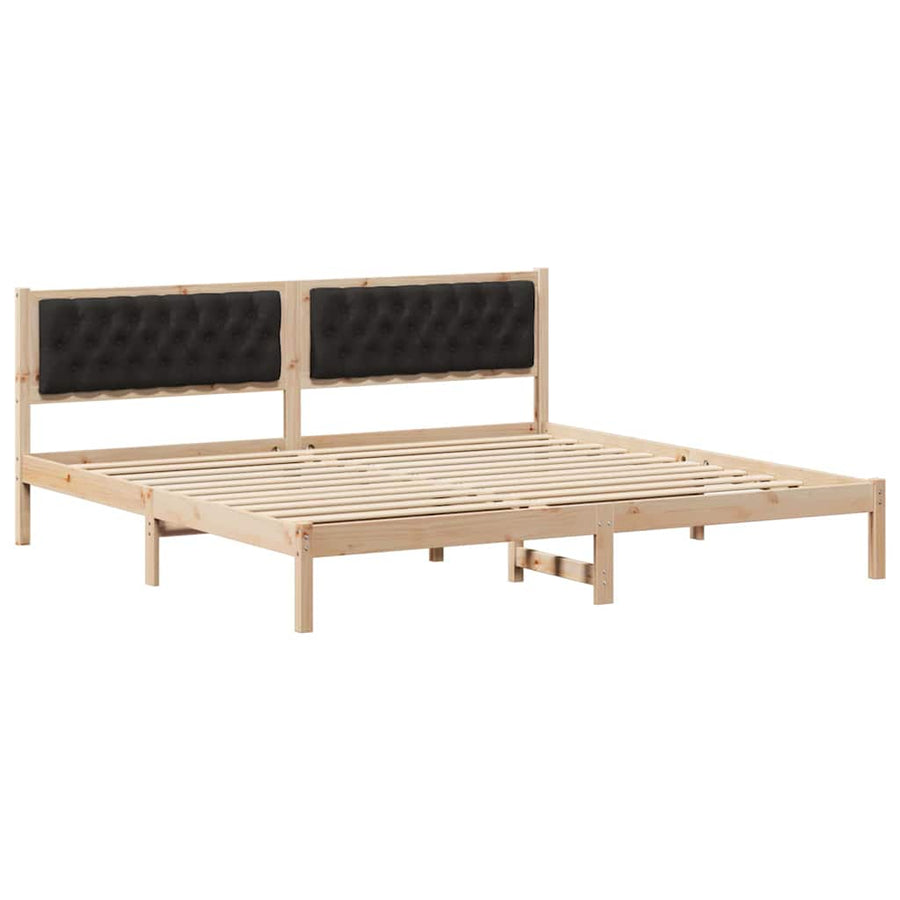 Bedframe met hoofdeinde Zwart 200 x 200 cm Stof