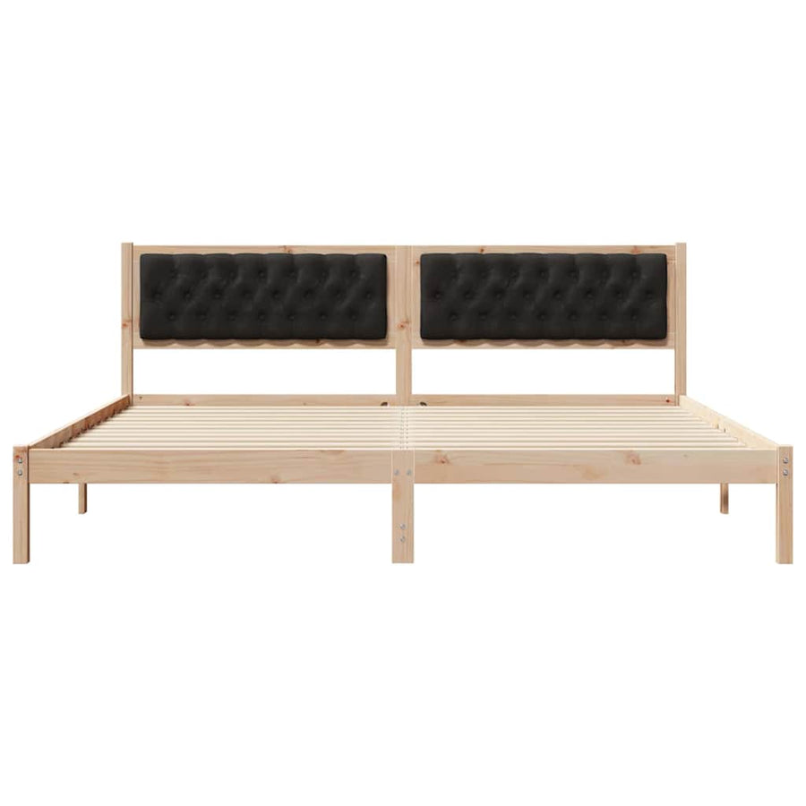 Bedframe met hoofdeinde Zwart 200 x 200 cm Stof