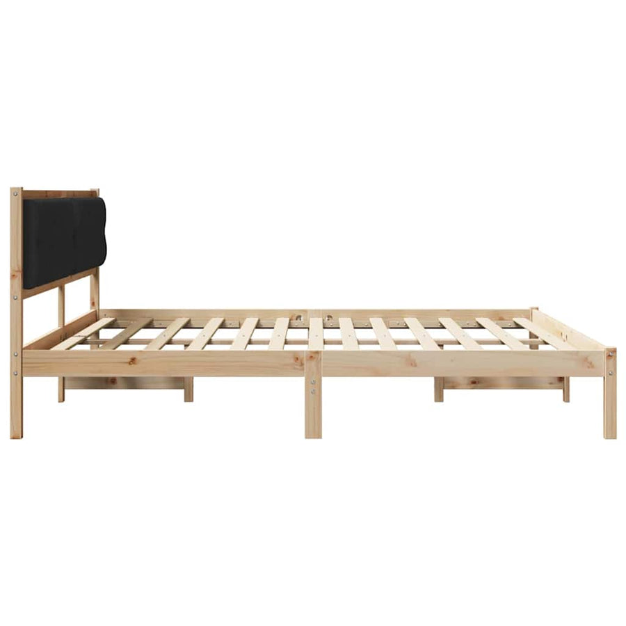 Bedframe met hoofdeinde Zwart 200 x 200 cm Stof