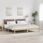 Bedframe 200x200 cm massief grenenhout taupe