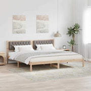 Bedframe 200x200 cm massief grenenhout taupe