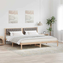 Bedframe met hoofdeinde Taupe 200 x 200 cm Stof