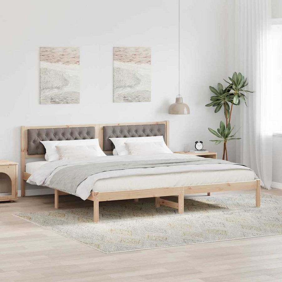 Bedframe met hoofdeinde Taupe 200 x 200 cm Stof