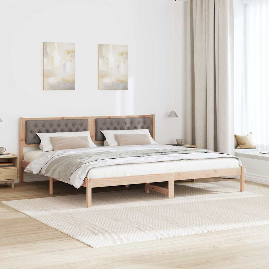 Bedframe met hoofdeinde Taupe 200 x 200 cm Stof