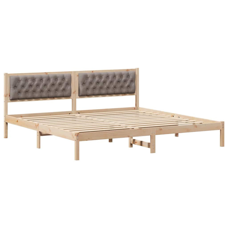 Bedframe met hoofdeinde Taupe 200 x 200 cm Stof