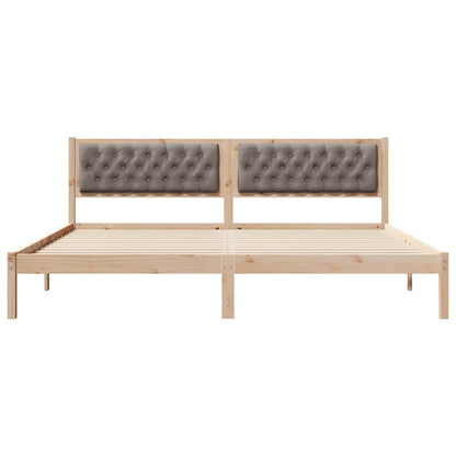 Bedframe met hoofdeinde Taupe 200 x 200 cm Stof