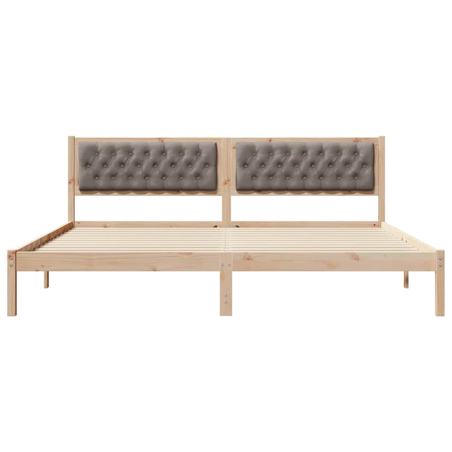 Bedframe met hoofdeinde Taupe 200 x 200 cm Stof
