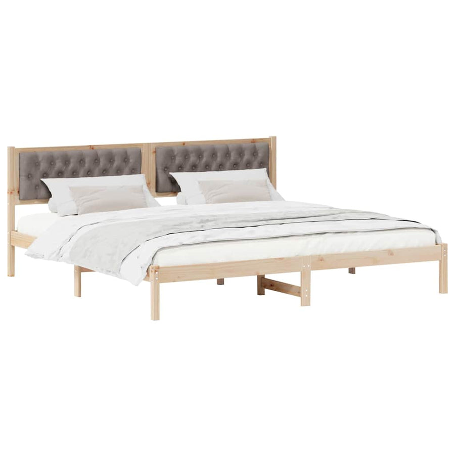 Bedframe met hoofdeinde Taupe 200 x 200 cm Stof