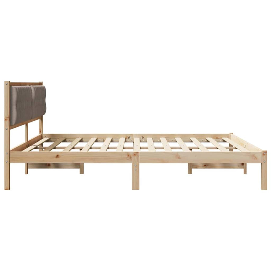 Bedframe met hoofdeinde Taupe 200 x 200 cm Stof