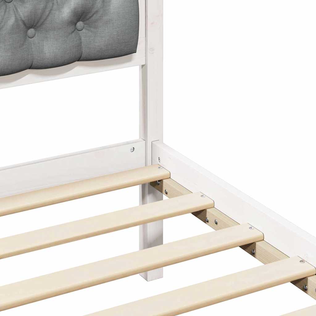 Bedframe met hoofdeinde Lichtgrijs 200 x 200 cm Stof