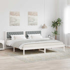 Bed frame Light grey 200 x 200 cm Solid pinewood