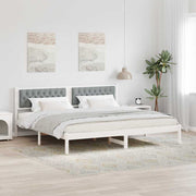 Bedframe massief grenenhout lichtgrijs 200x200 cm