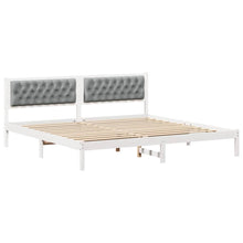 Bedframe met hoofdeinde Lichtgrijs 200 x 200 cm Stof