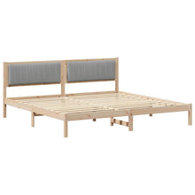 Bedframe met hoofdeinde Lichtgrijs 200 x 200 cm Stof
