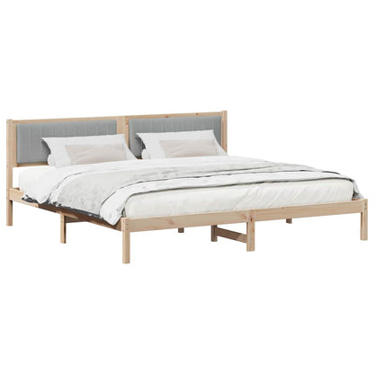 Bedframe met hoofdeinde Lichtgrijs 200 x 200 cm Stof