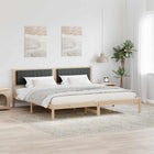 Bed Frame Dark Grey 200 x 200 cm Solid Pinewood