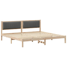 Bedframe met hoofdeinde Donkergrijs 200 x 200 cm Stof