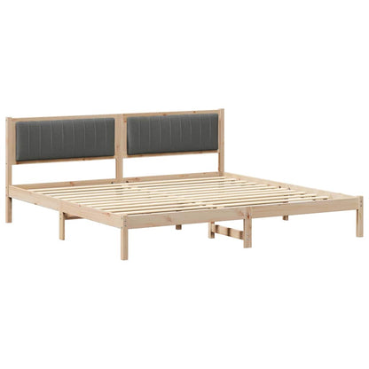 Bedframe met hoofdeinde Donkergrijs 200 x 200 cm Stof