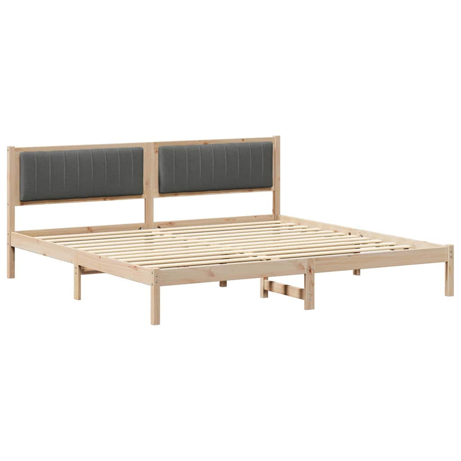 Bedframe met hoofdeinde Donkergrijs 200 x 200 cm Stof