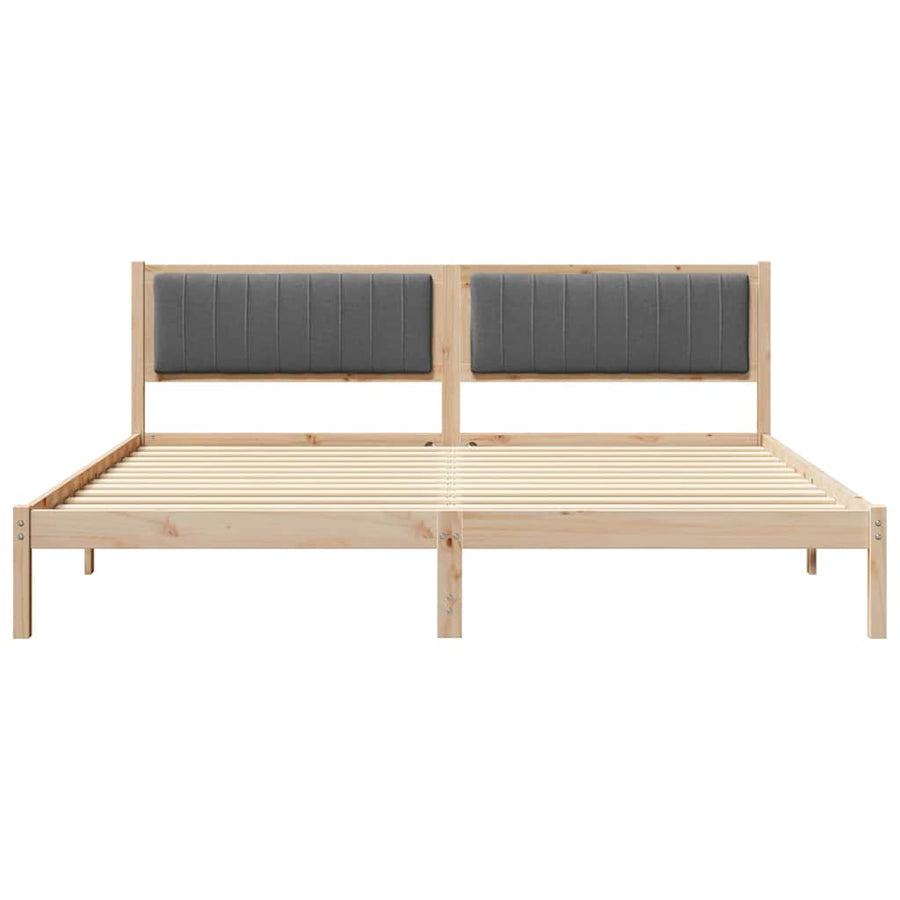 Bedframe met hoofdeinde Donkergrijs 200 x 200 cm Stof